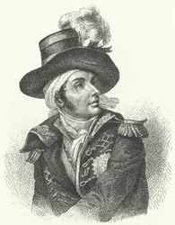 François de Charette, französischer royalistischer Soldat und Politiker, einer der Anführer des Vendee-Aufstands gegen das französische Revolutionsregime (Stich)