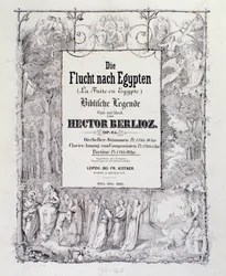 Frontispiz der deutschen Ausgabe der Partitur von „Die Flucht nach Ägypten, Opus 25“ Ouvertüre des französischen romantischen Komponisten Hector Berlioz