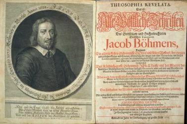 Frontispiz zu Theosophia Revelata von Jacob Boehme, 1715