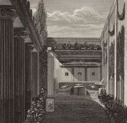 Garten eines römischen Hauses. Illustration für Bilder-Atlas