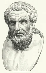 Kopf des römischen Philosophen Apollonios von Tyana (Stich)