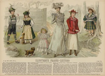 Illustration für Illustrirte Frauen-Zeitung (Farblithographie)