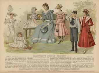 Illustration für Illustrirte Frauen-Zeitung (Farblithografie)