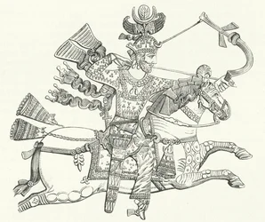 König Peroz I. von Persien zu Pferd