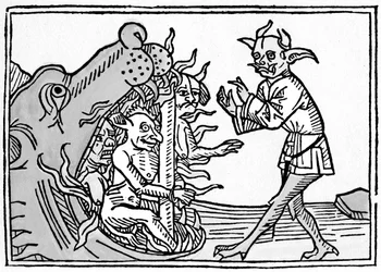 Das Maul der Hölle - Jacobus de Teramo - Der Teufel Belial vor den Toren der Hölle, aus Das Buch Belial, veröffentlicht in Augsburg