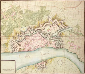 Karte von Düsseldorf, 1736