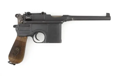 Selbstladepistole Mauser C96, 9 mm, Exportmodell, umgebaut auf 9 mm Parabellum (Pistole, Selbstlader, Mauser, 9-mm-C96-Umbau)