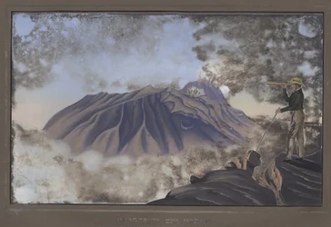 Nordseite des Merapi, gesehen vom südlichen Hang des Merbabu, Pl.X aus Topographischer und Naturwissenschaftlicher Atlas zur Reise durch Java, von Dr. Fr. Junghuhn, Magdeburg, 1845