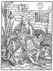 Von Narren, die ihren eigenen Rat nicht geheim halten können, Illustration aus Alexander Barclays englischer Übersetzung von 