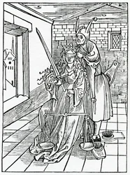 Von großen Streitern im Gesetz um nichtige Dinge, Illustration aus Alexander Barclays englischer Übersetzung von 