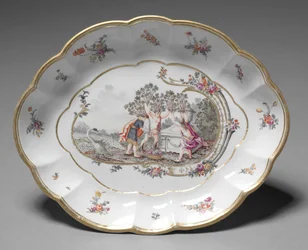 Ovaler Teller, Hersteller Nymphenburg Porzellanmanufaktur, ca. 1760-1765