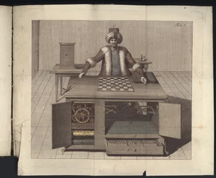 Tafel I aus Uber den Schachspieler des Herrn von Kempelen und dessen Nachbildung, Leipzig und Dresden: Joh. Gottl. Breitkopf, 1789