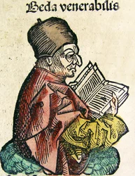Porträt von Bede (673-735), veröffentlicht in der Nürnberger Chronik, 1493