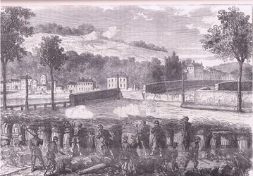 Preußische Redoute, die die Brücke von Sèvres beherrscht, Cassells Geschichte des Krieges zwischen Frankreich und Deutschland, veröffentlicht von Cassell and Company Limited, ca. 1890 (Lithografie)