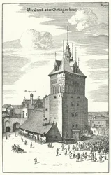 Öffentliche Auspeitschung in Danzig Ende des 17. Jahrhunderts (Gravur)