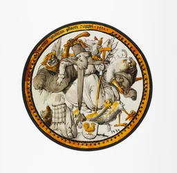 Rundel mit der Versuchung des Heiligen Antonius