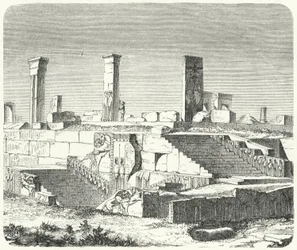 Ruinen des Palastes von Xerxes in Persepolis (Stich)