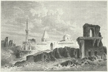 Ruinen des Palastes der Seldschuken in Konya, Türkei (Stich)