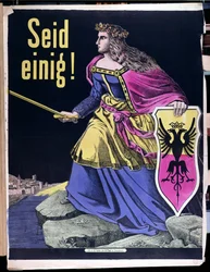 Seid Einig!, deutsches patriotisches Plakat, um 1870
