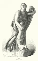 Statue von Niobe, die eines ihrer Kinder vor Artemis und Apollo schützt