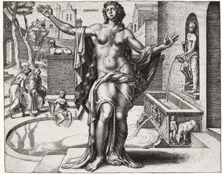 Susanne im Bad. (Gravur)