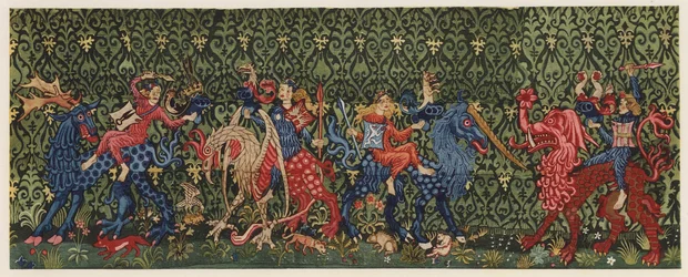 Wandteppich mit mythischen Kreaturen, Oberrhein