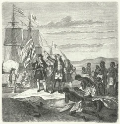 Die Brandenburger landen an der Küste von Guinea