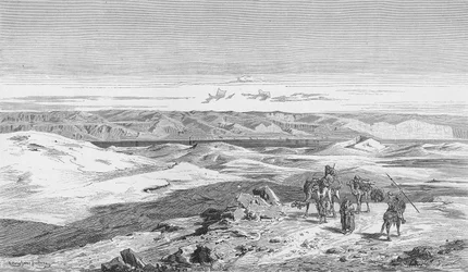 Das Tote Meer, von den Höhen von Bethanien