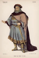 Der Herzog von Kent, aus Shakespeares König Lear (Farblithografie)