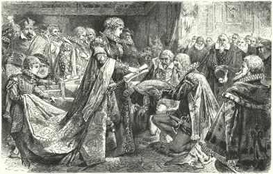 Der niederländische Adel vor Margarete von Parma, Gouverneurin der Spanischen Niederlande, 1559