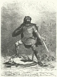 Der nordische Gott Tyr (Gravur)