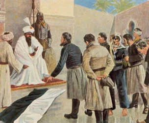 Die preußische Flagge vor dem Sultan von Marokko