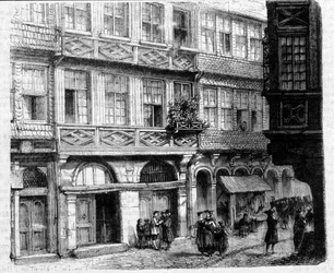 Das Rothschild-Haus im Ghetto, Frankfurt (Gravur)