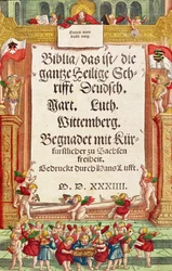 Titelseite der Lutherbibel, um 1530
