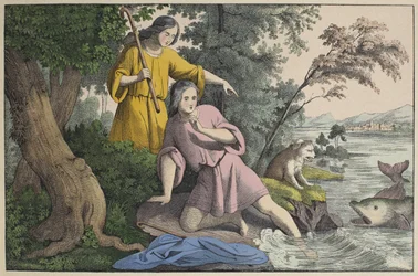 Tobias und der Erzengel Raphael, Illustration aus L