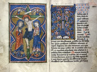 Zwei Seiten aus einem lateinischen Missale aus dem 13. Jahrhundert, aus dem Mittelrheingebiet, ca. 1250-1300