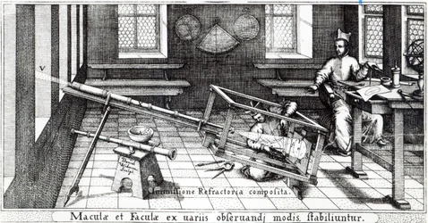 Verschiedene Methoden zur Beobachtung von Sonnenflecken, Illustration aus 