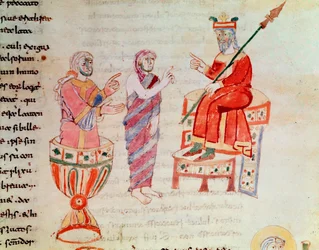 Zoroaster oder Zarathustra konsultiert Orakel (Miniatur, 9. Jahrhundert)