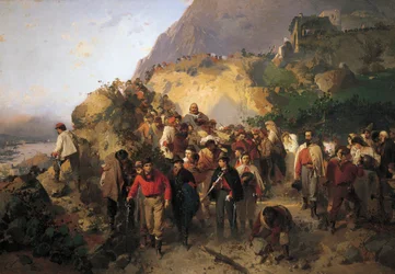 Garibaldi verwundet bei Aspromonte