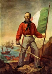 Porträt von Giuseppe Garibaldi (1807-1882) während der Landung der Tausend in Marsala