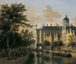 Der Nieuwezijds Voorburgwal mit dem Blumenmarkt, Amsterdam