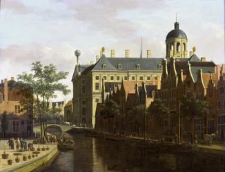 Amsterdam, der Nieuwezijds Voorburgwal in der Nähe des Bloemenmarkts