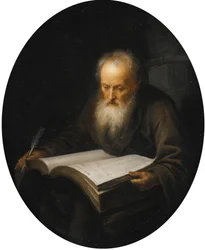 Alter Gelehrter mit einem Buch