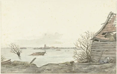 Ansicht des überfluteten Ransdorp, Februar 1825