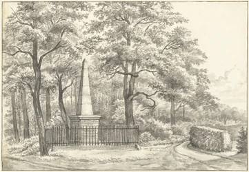 Das Denkmal für Witte van Haemstede, 1817 errichtet von David Jacob van Lennep beim Haus te Manpad in Heemstede