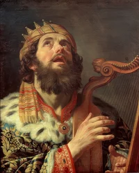 König David die Harfe spielend. 1622