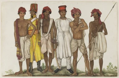Sechs Rekruten, Folio aus dem Fraser Album