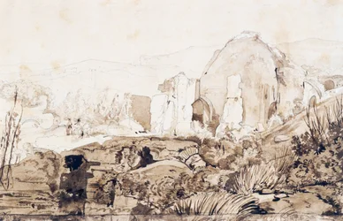 Tempel der Diana in Baia, ca. 1844