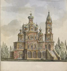Projekt für die Kirche der Dormition der Theotokos in der Pokrovka-Straße in Moskau