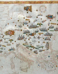 Eine nautische Karte, Detail von Westeuropa, 1564